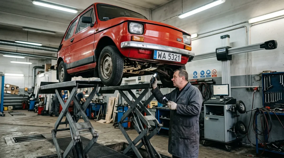 Klasyk na rolkach hamulcowych stacji diagnostycznej