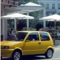Żółty Sporting z fabrycznej sesji. Dziś to najbardziej poszukiwana i najdroższa wersja Cinquecento. *fot. Stellantis Heritage / archiwum Fiata*